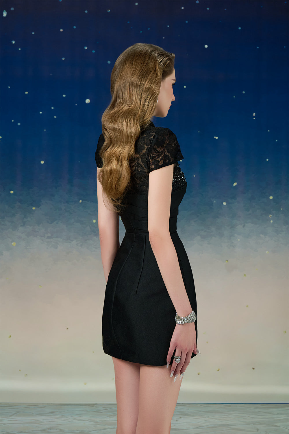 Polaris Sheath Draped Taffeta Mini Dress