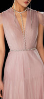 Calla A-line Pleated Chest Organza Floor Length Dress - MEAN BLVD