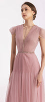 Calla A-line Pleated Chest Organza Floor Length Dress - MEAN BLVD
