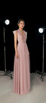 Calla A-line Pleated Chest Organza Floor Length Dress - MEAN BLVD