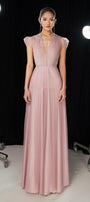 Calla A-line Pleated Chest Organza Floor Length Dress - MEAN BLVD