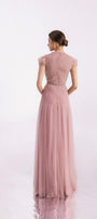 Calla A-line Pleated Chest Organza Floor Length Dress - MEAN BLVD