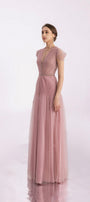 Calla A-line Pleated Chest Organza Floor Length Dress - MEAN BLVD