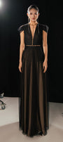 Calla A-line Pleated Chest Organza Floor Length Dress - MEAN BLVD