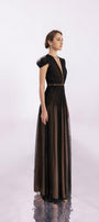 Calla A-line Pleated Chest Organza Floor Length Dress - MEAN BLVD