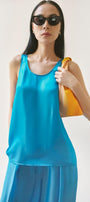 Callan Straight Sleeveless Silk Satin Top - MEAN BLVD