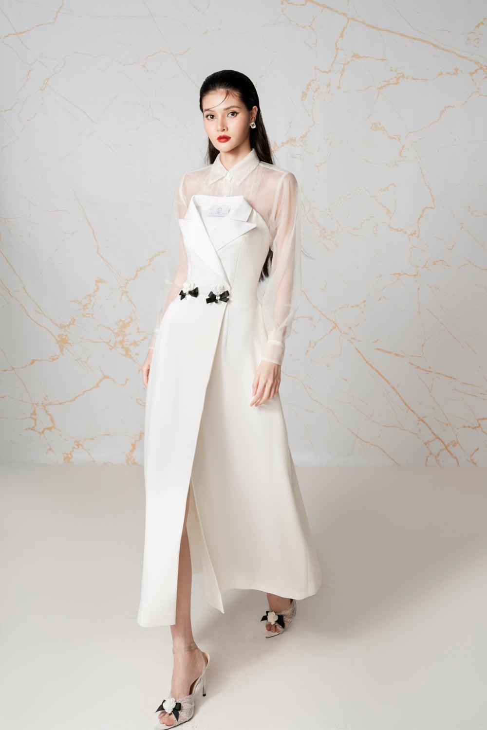 Callista Strapless Crossover Burlap Midi Set - MEAN BLVD