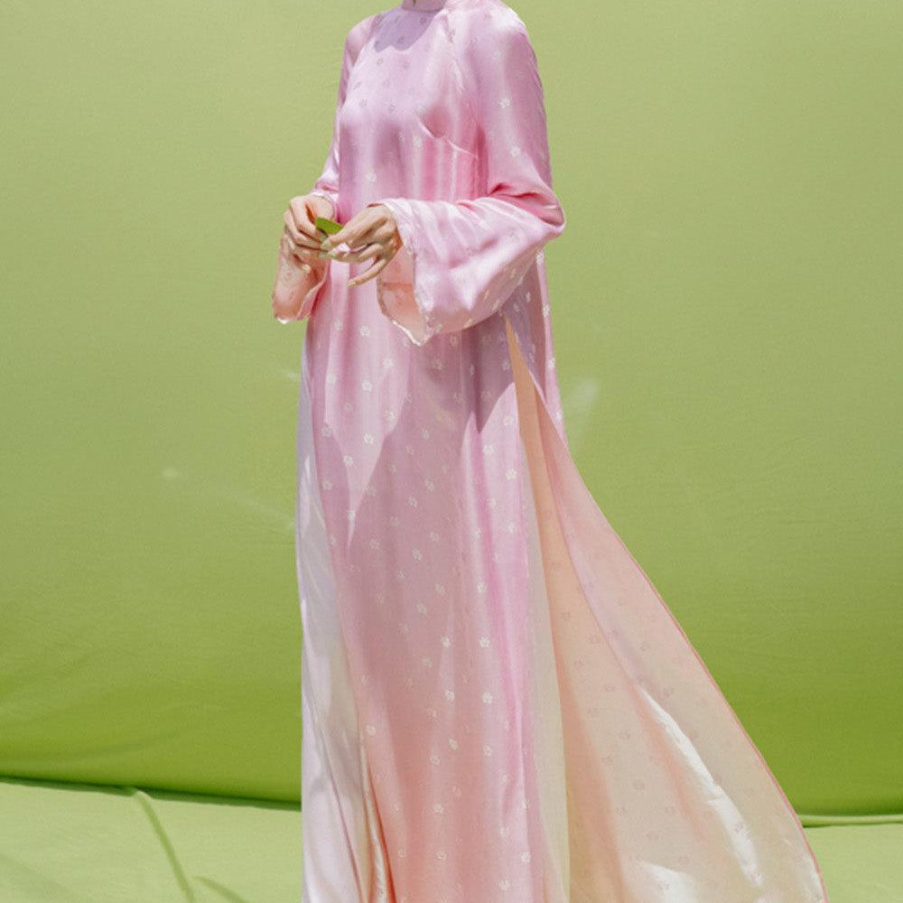 Cam Thuy Straight Back Zipper Mulberry Silk Floor Length Ao Dai - MEAN BLVD