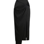 Camellia Asymmetric Twisted Silk Midi Skirt - MEAN BLVD
