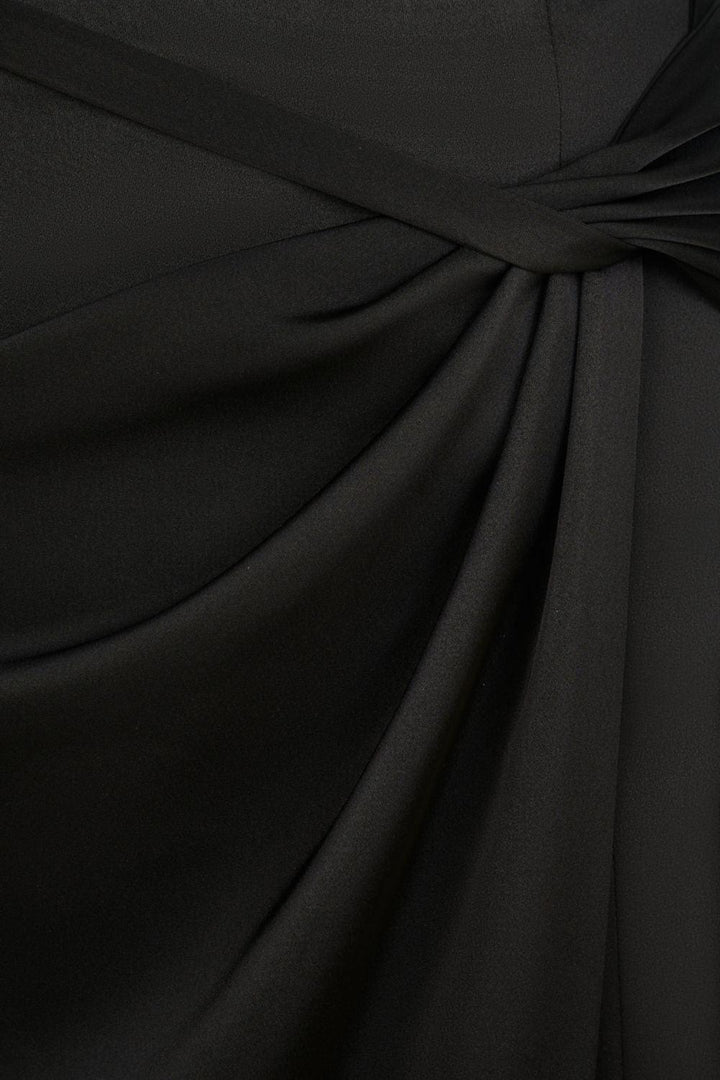 Camellia Asymmetric Twisted Silk Midi Skirt - MEAN BLVD