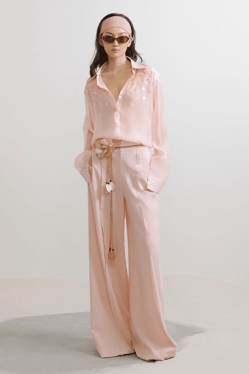 Camellia Floral Chiffon Belt - MEAN BLVD