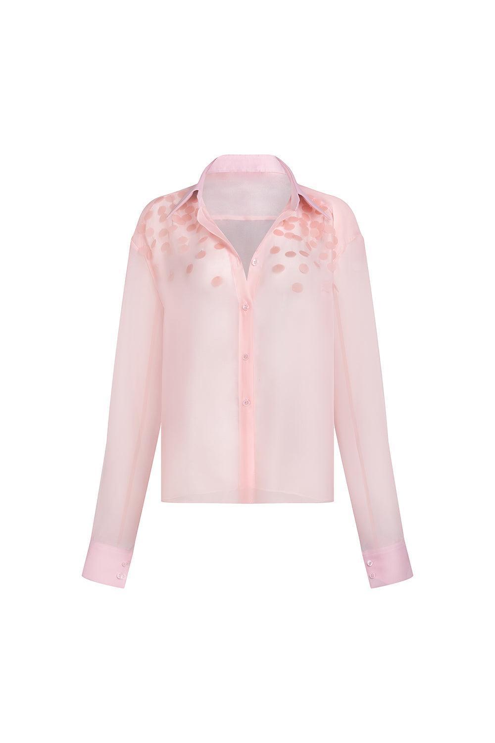 Camellia Straight Cuff Sleeved Chiffon Shirt - MEAN BLVD