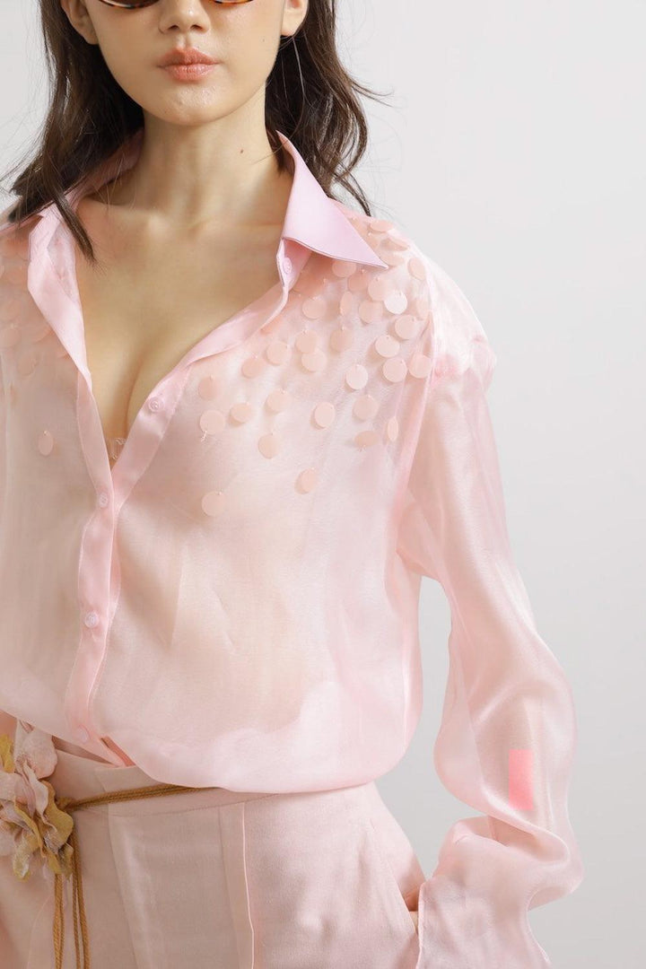 Camellia Straight Cuff Sleeved Chiffon Shirt - MEAN BLVD