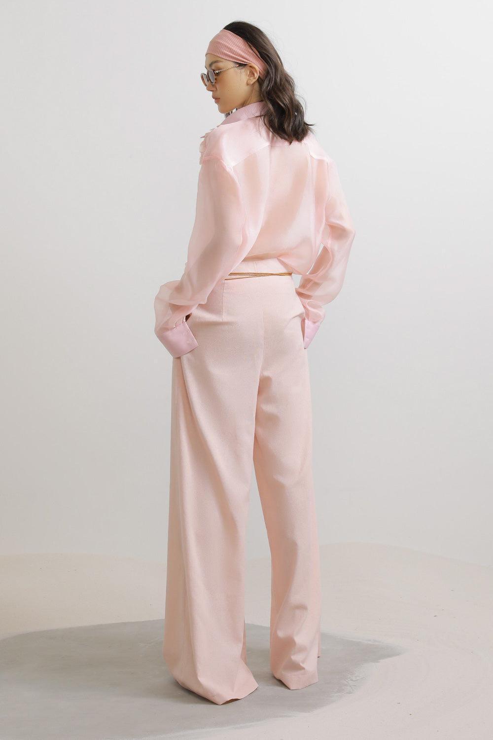 Camellia Straight Cuff Sleeved Chiffon Shirt - MEAN BLVD