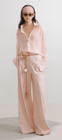 Camellia Straight Side Pocket Linen Floor Length Pants - MEAN BLVD