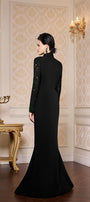 Cameron Mermaid High Neck Crepe Floor Length Dress - MEAN BLVD