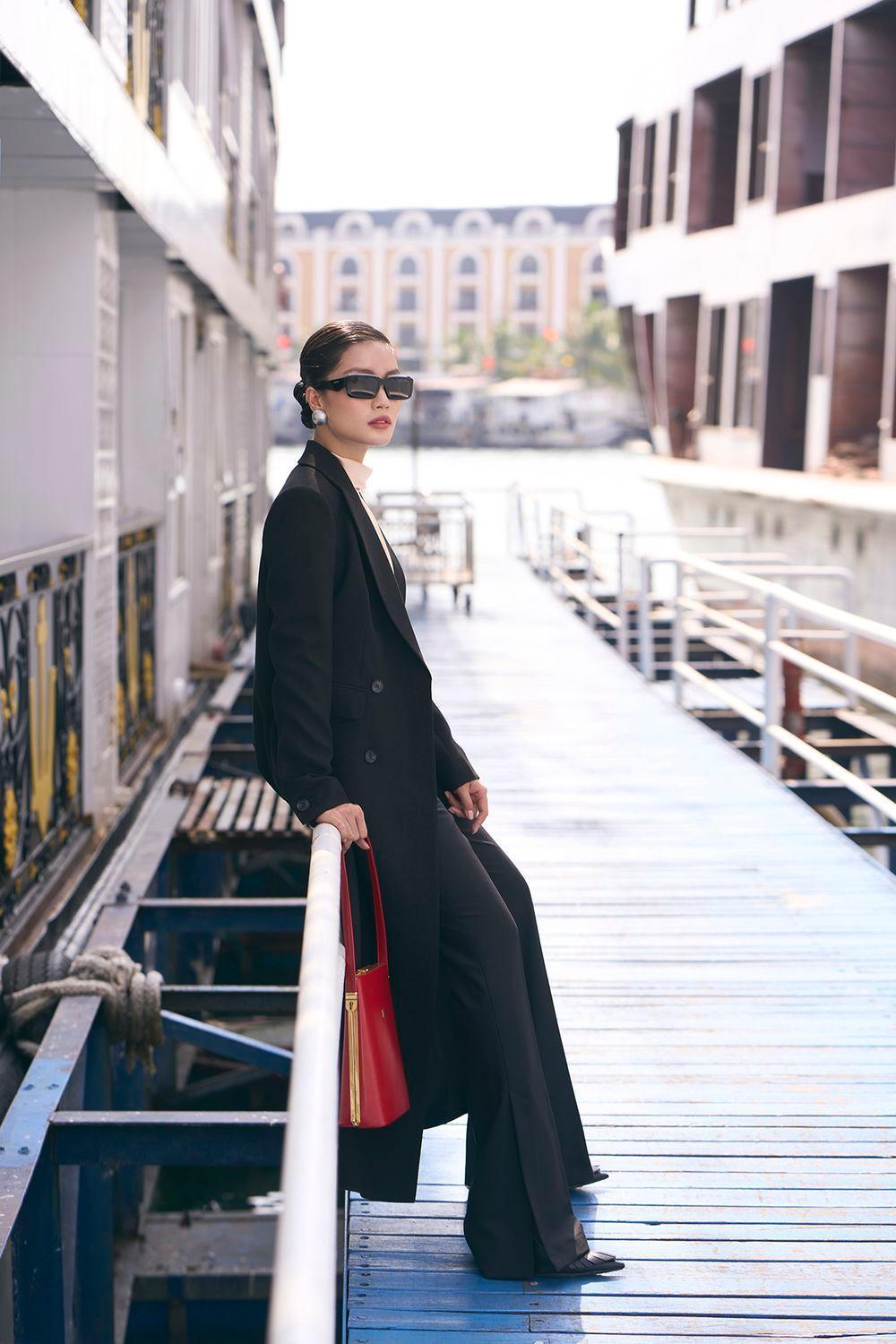 Camila Straight Peak Lapel Wool Blend Trench Coat - MEAN BLVD