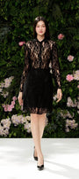 Camille A-line Long Sleeved Lace Above The Knee Dress - MEAN BLVD