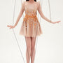 Canary Fit and Flare Flower Applique Mesh Mini Dress - MEAN BLVD