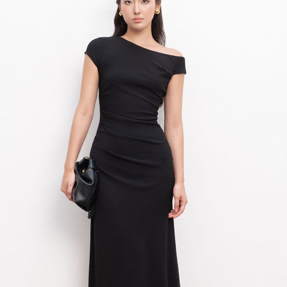 Candace Sheath One Shoulder Foam Midi Dress - MEAN BLVD