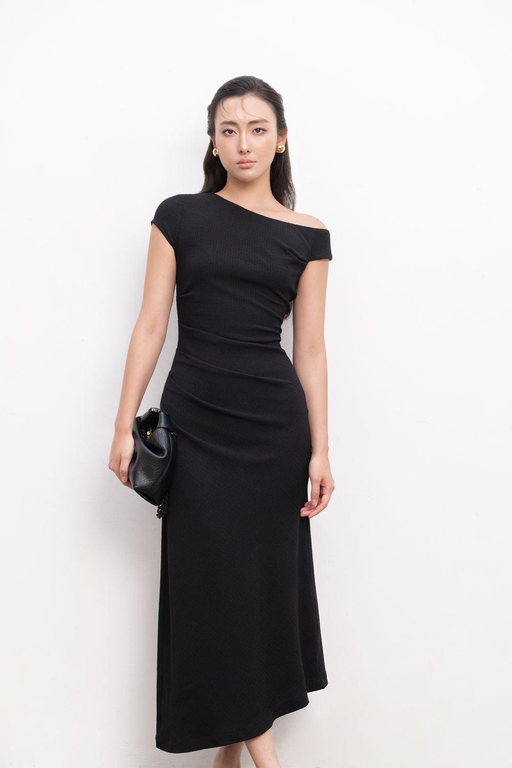 Candace Sheath One Shoulder Foam Midi Dress - MEAN BLVD