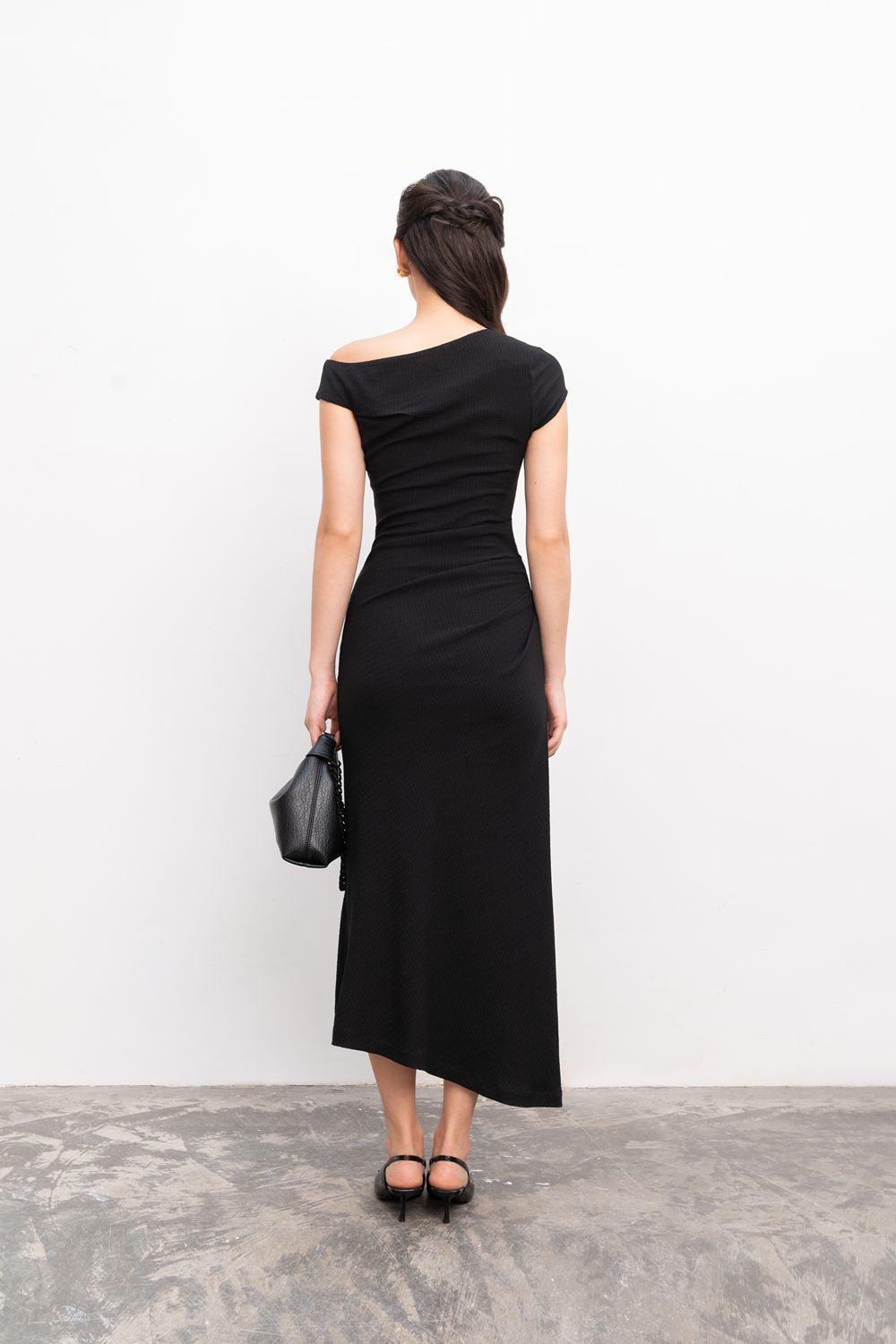 Candace Sheath One Shoulder Foam Midi Dress - MEAN BLVD
