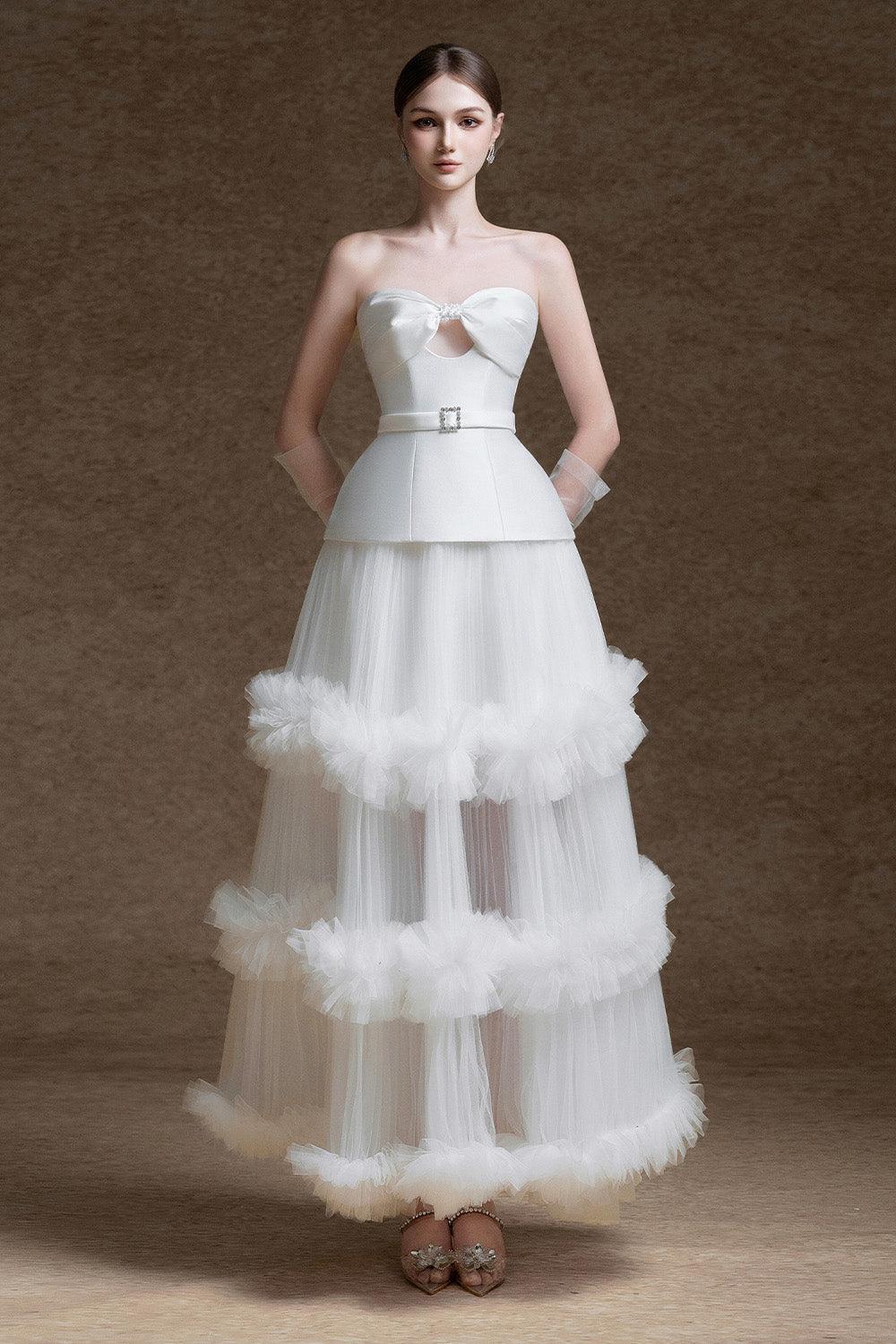 Capri Tiered Ruffle Trim Tulle Maxi Skirt - MEAN BLVD