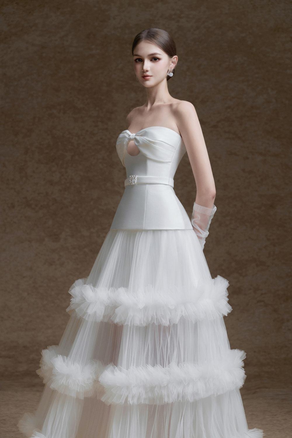 Capri Tiered Ruffle Trim Tulle Maxi Skirt - MEAN BLVD