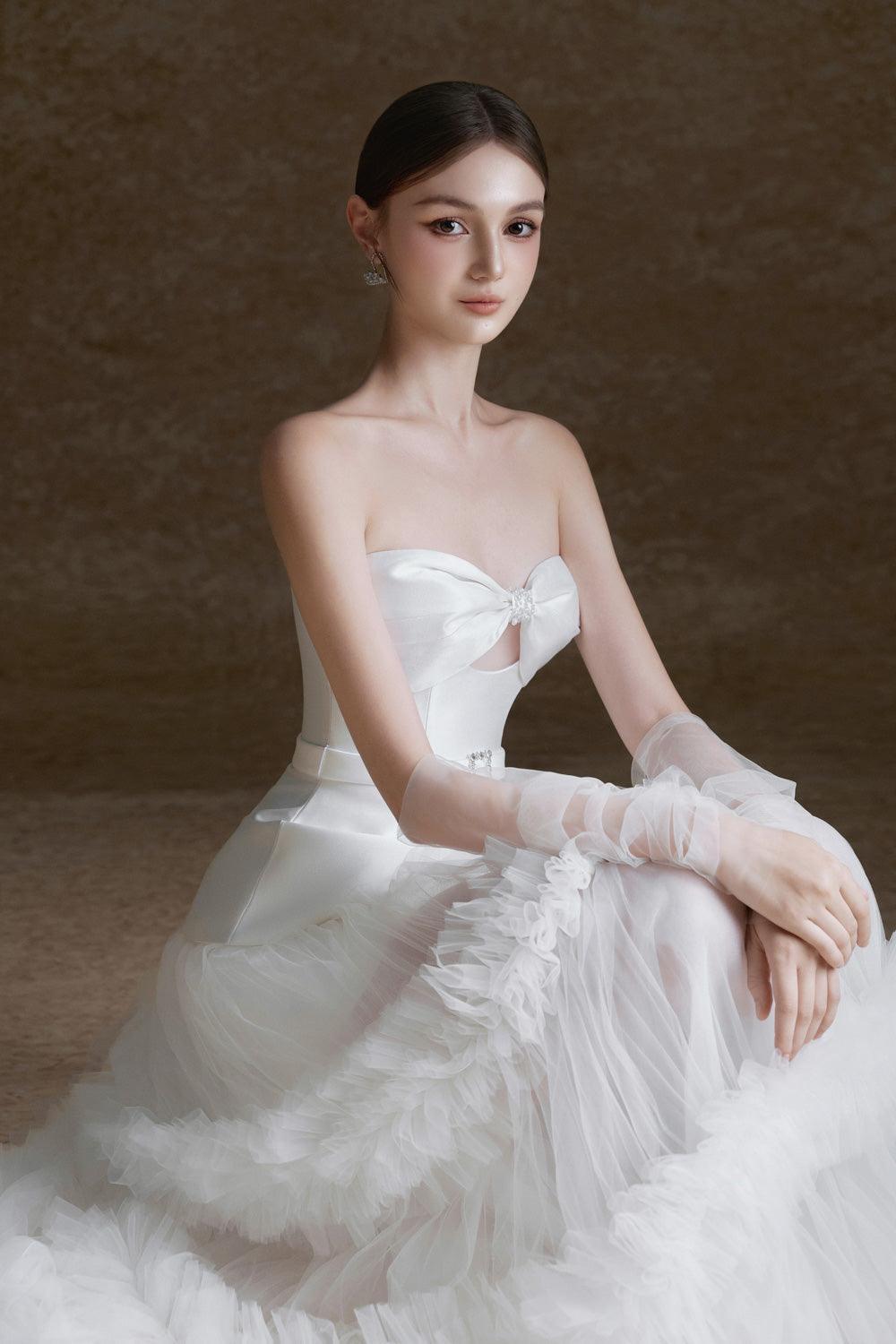 Capri Tiered Ruffle Trim Tulle Maxi Skirt - MEAN BLVD