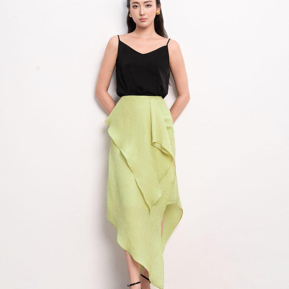 Cara Straight Spaghetti Strap Silk Top - MEAN BLVD