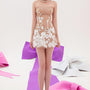 Carat Strapless Flower Applique Mesh Mini Dress - MEAN BLVD