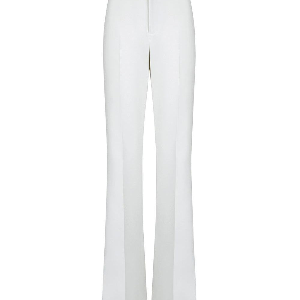 Cardiff Straight Ribbed Crepe Floor Length Pants - MEAN BLVD