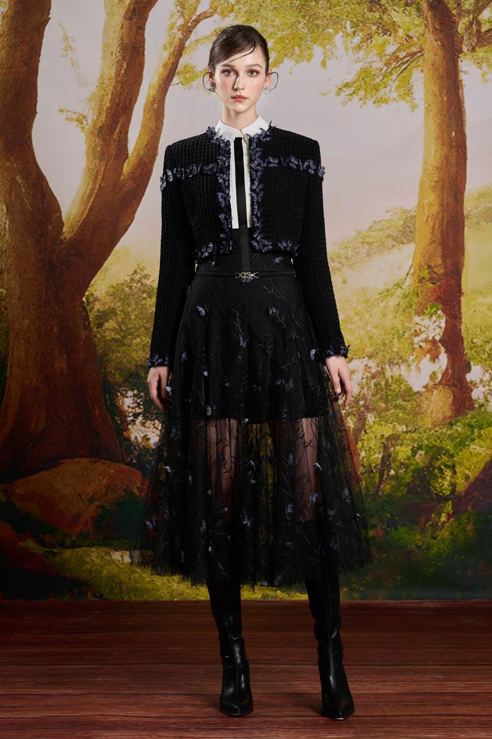 Carla Cropped Round Neck Tweed Jacket - MEAN BLVD