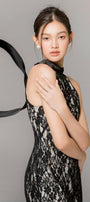 Carly Halter Scarf Neck Lace Ankle Length Dress - MEAN BLVD