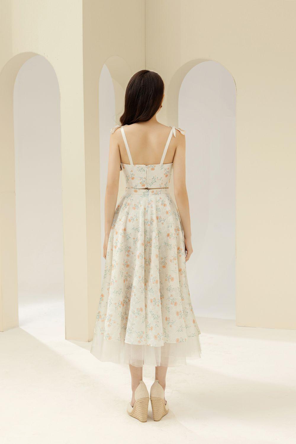 Carmen Bodycon Semi-Heart Neck Polyester Chiffon Crop Top - MEAN BLVD