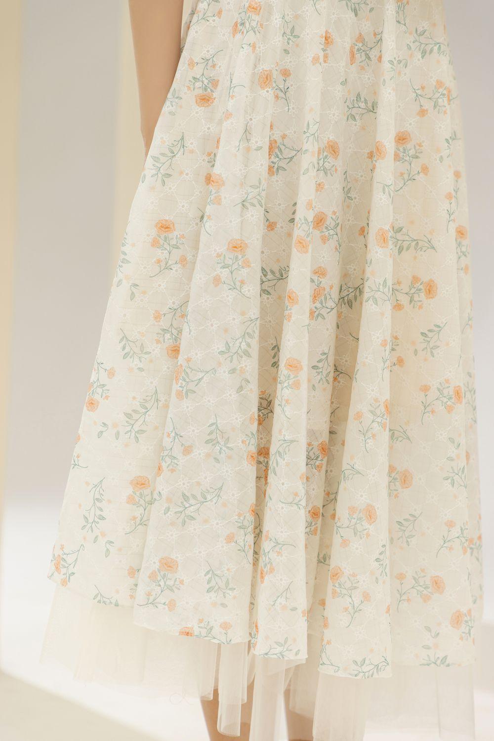 Carmen Layered Draped Polyester Chiffon Midi Skirt - MEAN BLVD