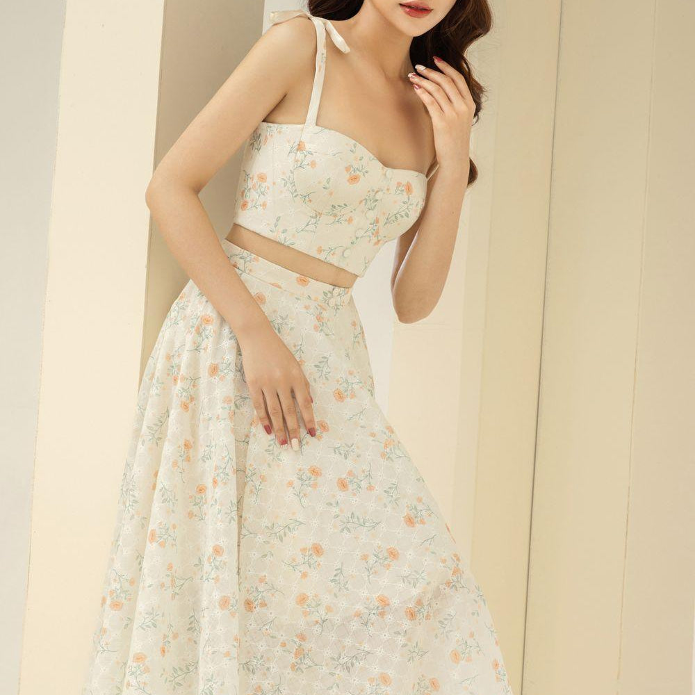 Carmen Layered Draped Polyester Chiffon Midi Skirt - MEAN BLVD