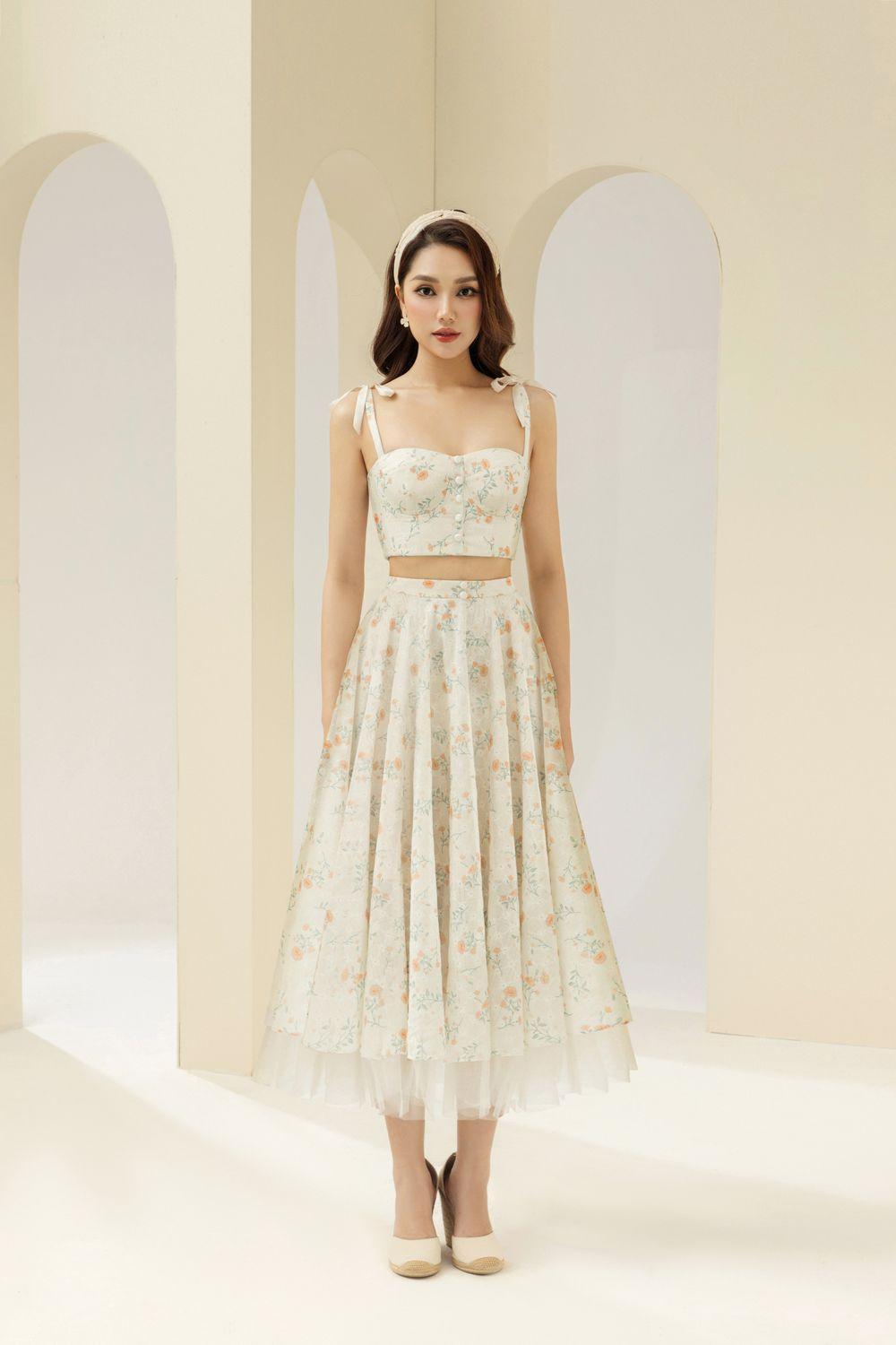 Carmen Layered Draped Polyester Chiffon Midi Skirt - MEAN BLVD