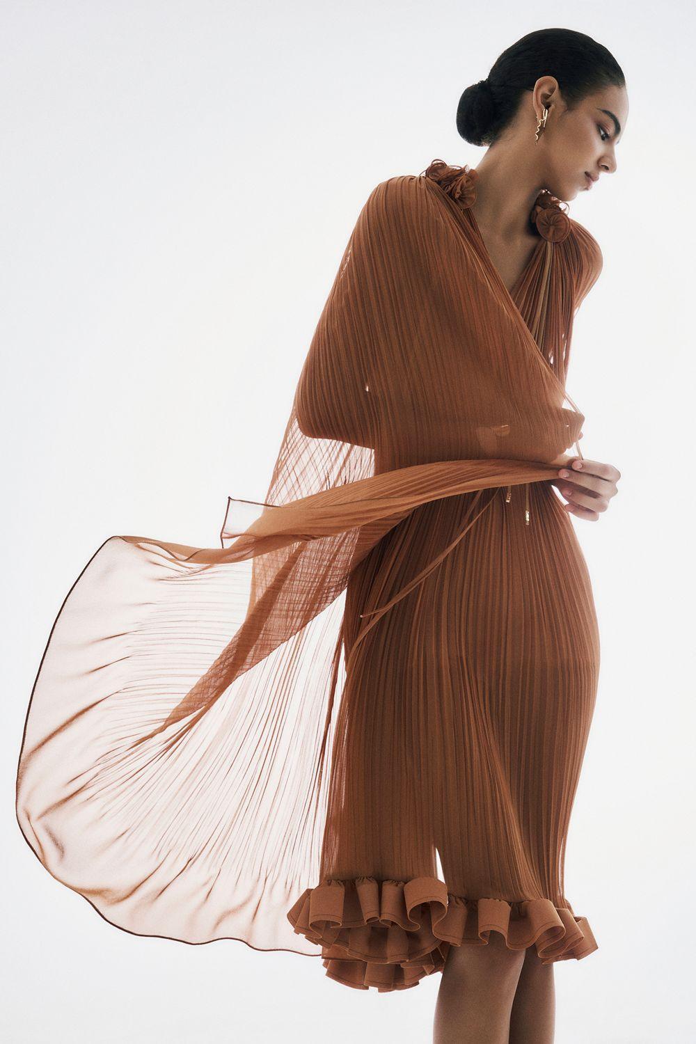 v neck chiffon midi dress V Neck Chiffon Ruched Waist Midi Dress