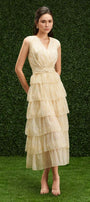 Carolina Layered Sleeveless Organza Midi Dress - MEAN BLVD
