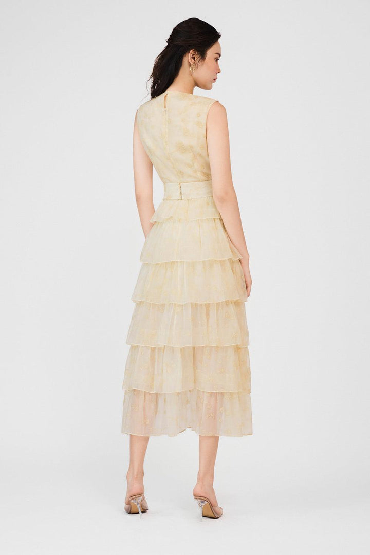 Carolina Layered Sleeveless Organza Midi Dress - MEAN BLVD