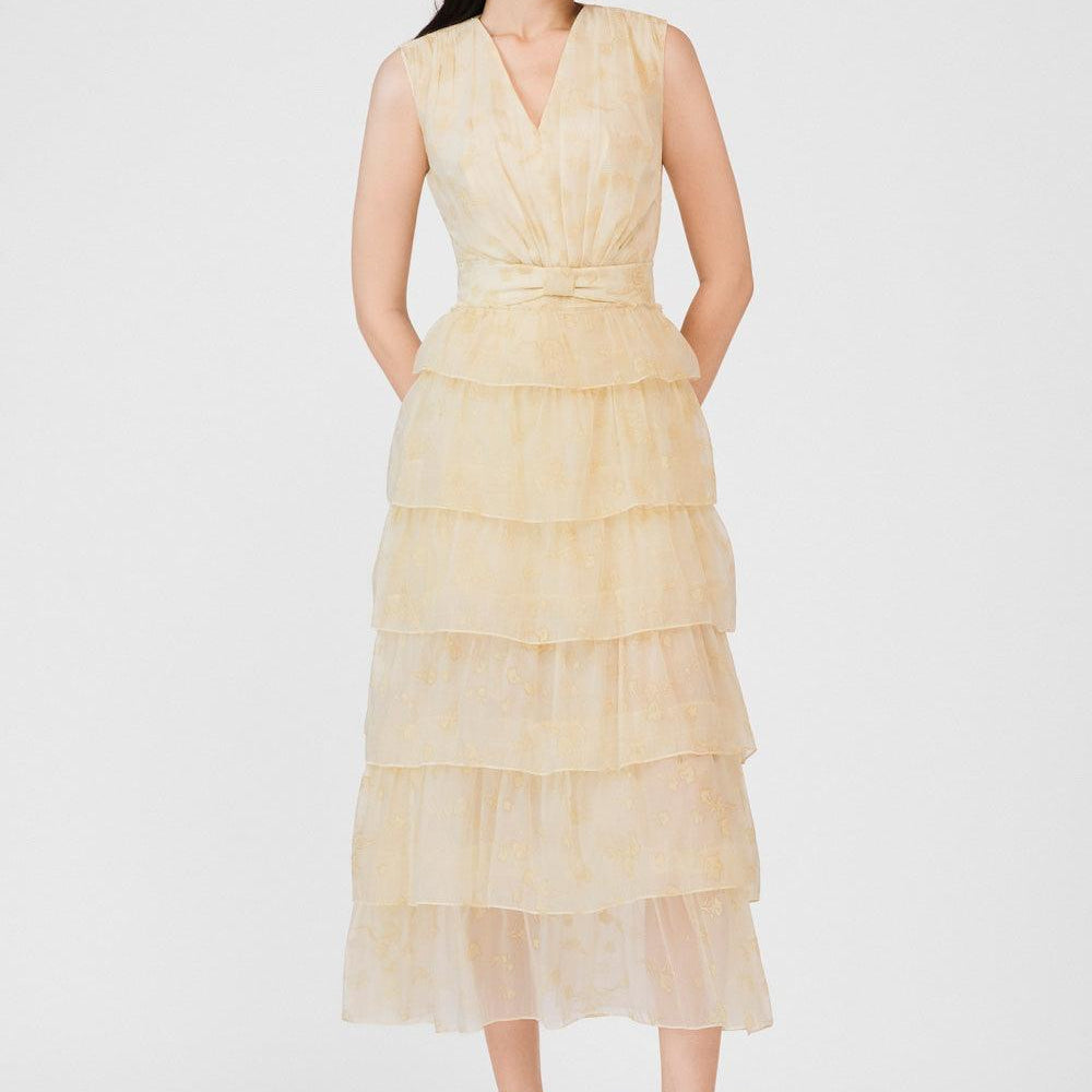 Carolina Layered Sleeveless Organza Midi Dress - MEAN BLVD