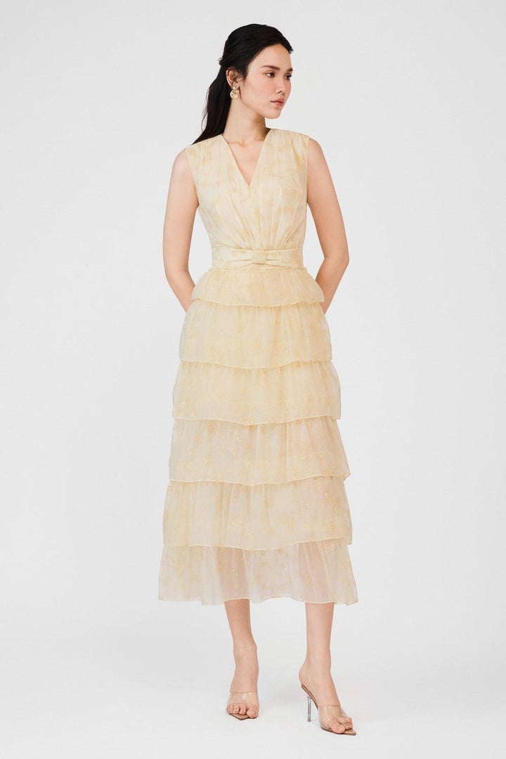 Carolina Layered Sleeveless Organza Midi Dress - MEAN BLVD