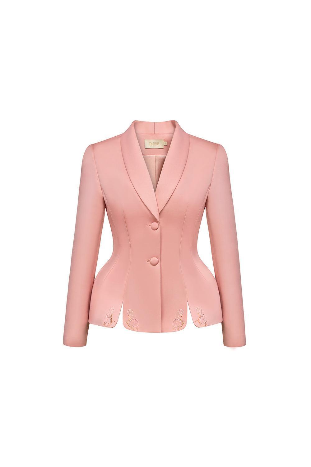 Caroline Peplum Shawl Lapel Taffeta Jacket - MEAN BLVD