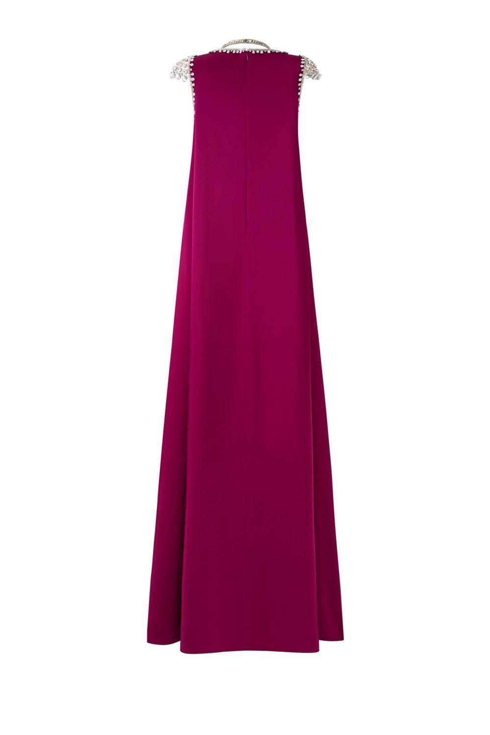 Caroline Trapezoid V-Neck Silk Floor Length Dress - MEAN BLVD