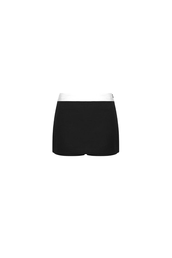 Cartmel Straight Contrasting Waistband Polycotton Mini Skirt - MEAN BLVD