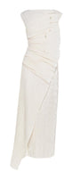 Casey Sheath Extended Flap Duchess Satin Ankle Length Dress - MEAN BLVD