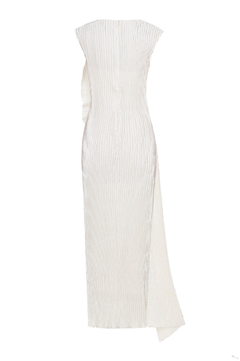 Casey Sheath Extended Flap Duchess Satin Ankle Length Dress - MEAN BLVD