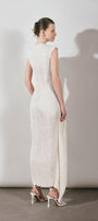 Casey Sheath Extended Flap Duchess Satin Ankle Length Dress - MEAN BLVD