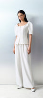 Cassia Straight Wide Leg Linen Cotton Floor Length Pants - MEAN BLVD